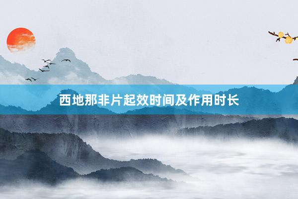 西地那非片起效时间及作用时长