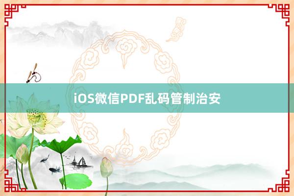 iOS微信PDF乱码管制治安